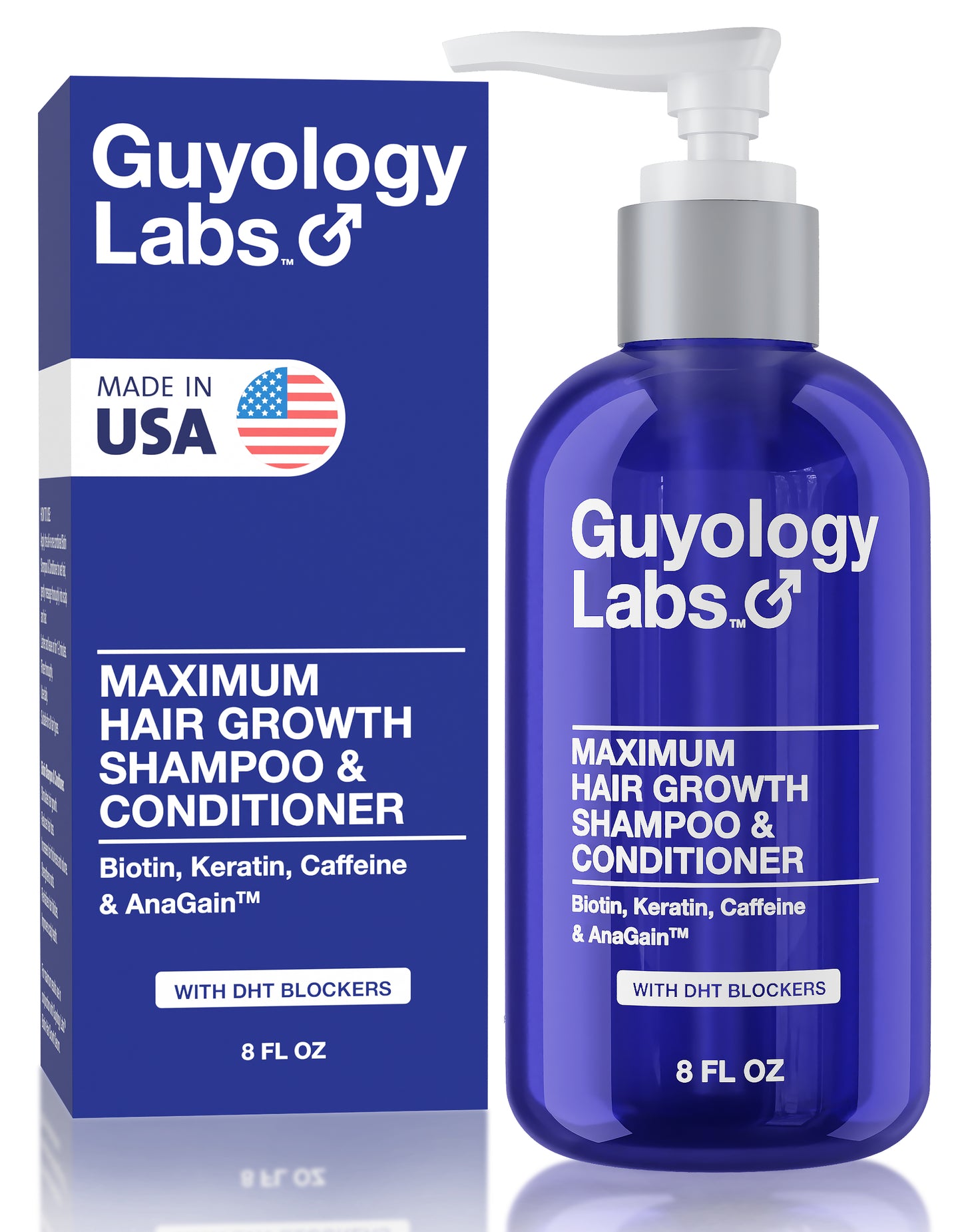 Multipack 3 x Guyology Labs Biotin & AnaGain™ Hair Growth Serum for Men, + 3 x Shampoo & Condition Women & All Types of Hair - DHT Blocker & Scalp Serum - Hyaluronic Acid, Citrus - Anti Thinning Hair - Anti Hair Loss - Hair Regrowth - Made in USA