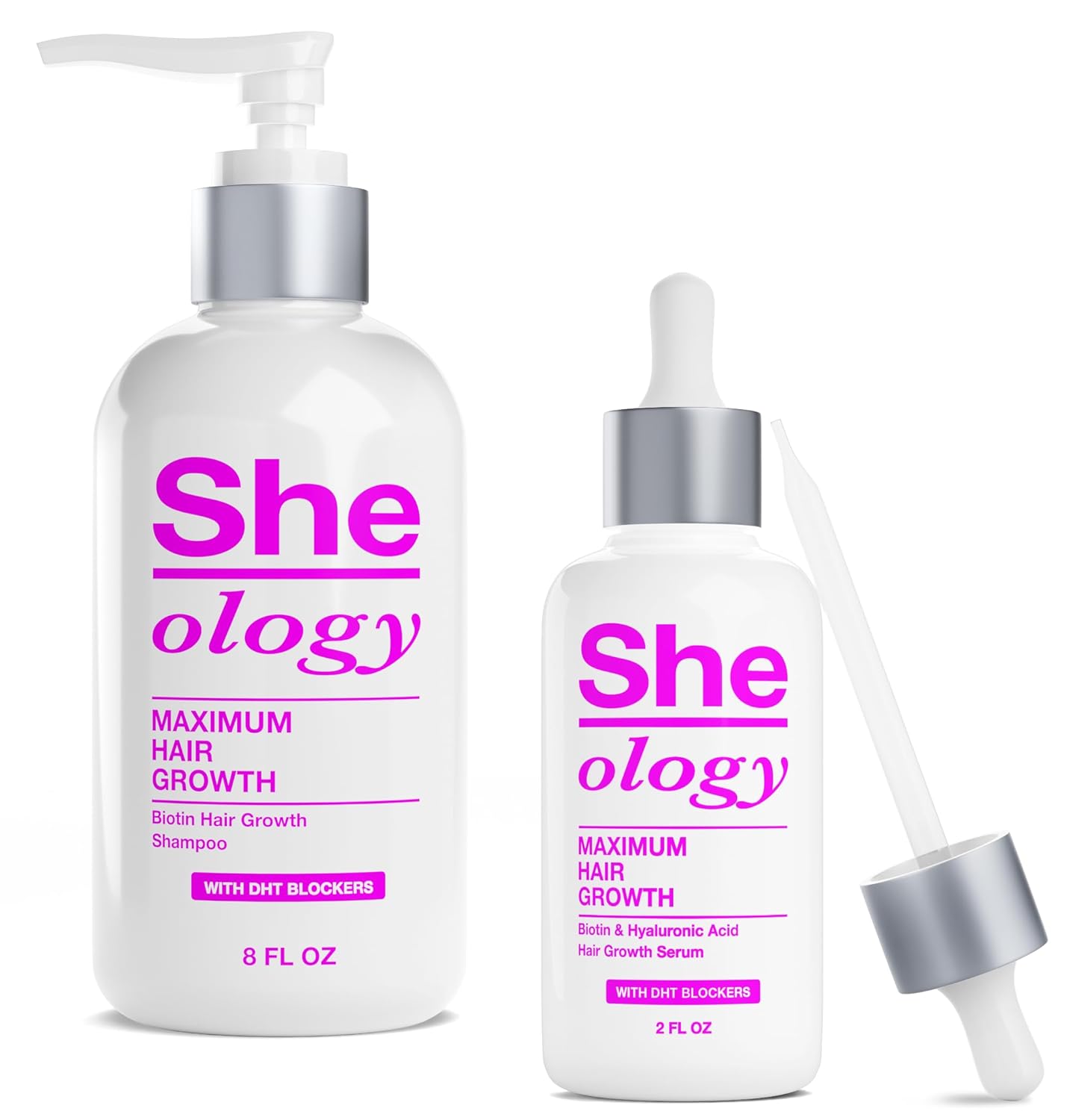 Sheology Biotin, Keratin & Saw Palmetto Hair Growth Shampoo & Hair Growth Serum with Hyaluronic Acid