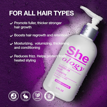 Sheology Biotin, Keratin & Saw Palmetto Hair Growth Shampoo & Hair Growth Serum with Hyaluronic Acid