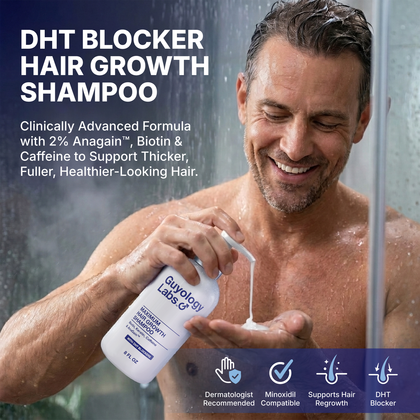 Guyology Labs™ Biotin Shampoo 1 Month Supply - With AnaGain™ - DHT Blockers For Thinning Hair - Anti Hair Loss Shampoo - Hair Growth Shampoo by Guyology Labs