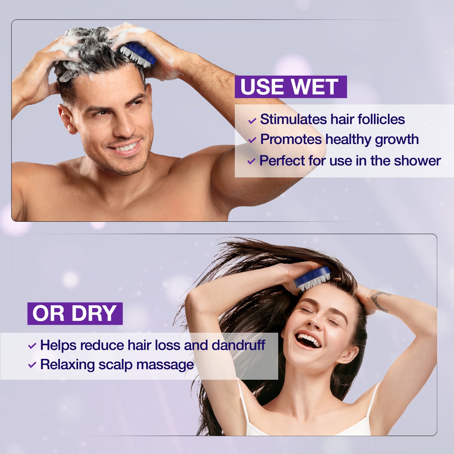 Guyology Labs Biotin Hair Growth Serum & Scalp Massager for Men, Women & All Types of Hair - DHT Blocker & Scalp Serum - Hyaluronic Acid, Citrus - Anti Thinning Hair - Anti Hair Loss - Hair Regrowth - Made in USA
